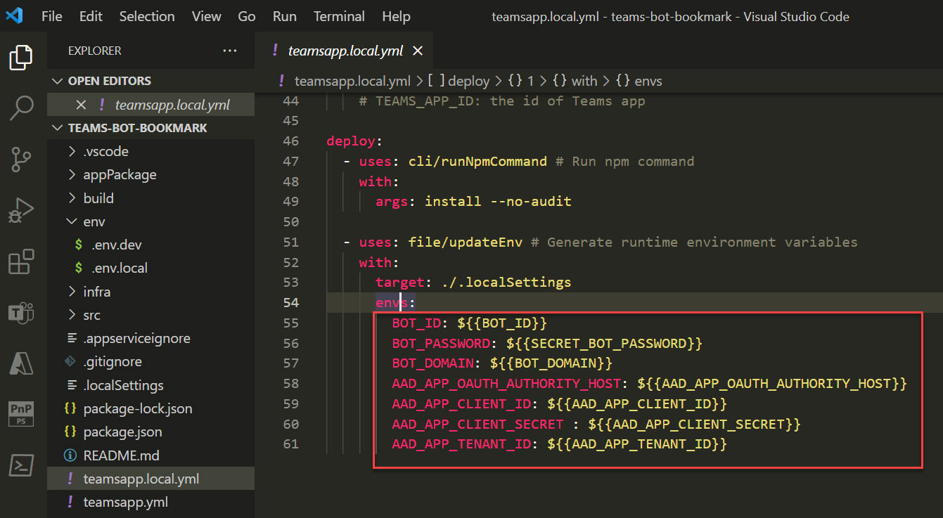 Expose environment variables