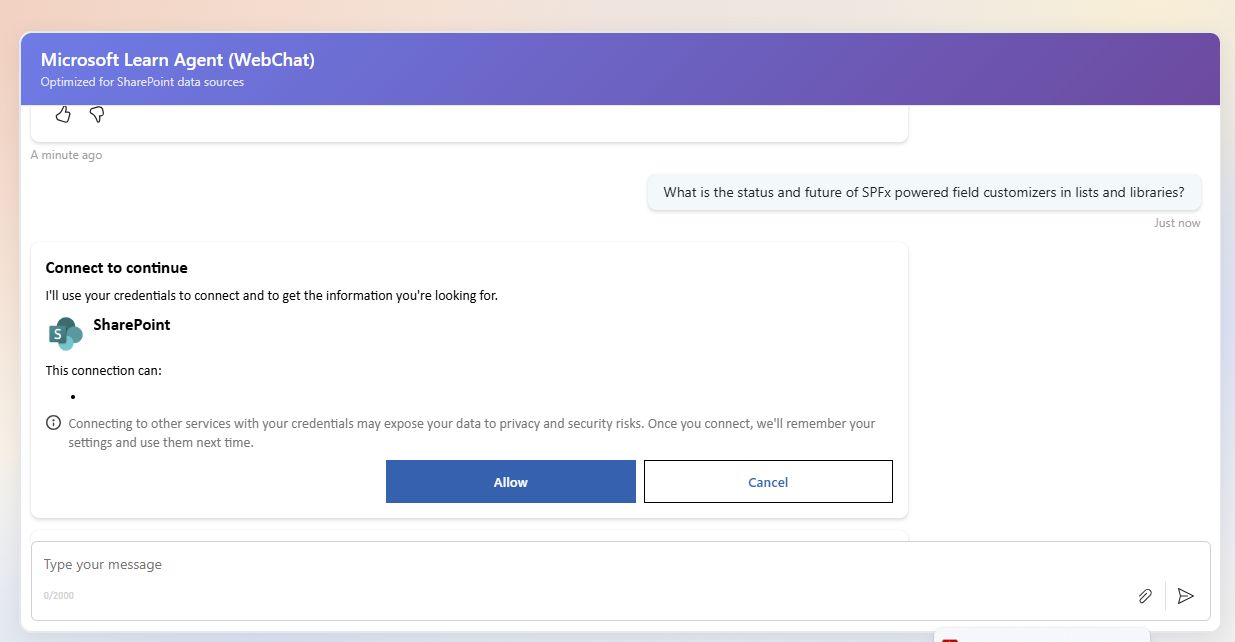 Connector Permission Dialog Example